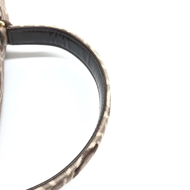 Chanel 2002 Coco Flap Top Handle Box Bag Velvet Grey