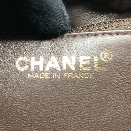 Chanel 2002 Coco Flap Top Handle Box Bag Velvet Grey