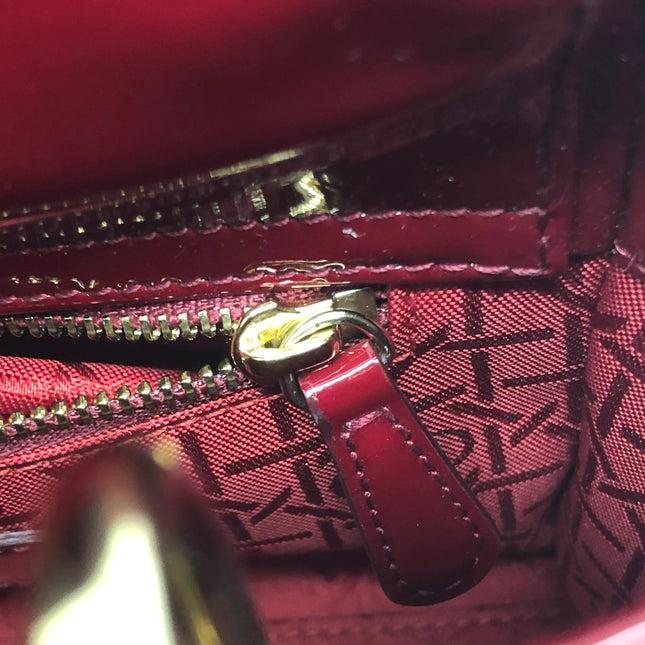 Lady Dior Mini 2019 Red Patent Leather Gold-tone Chain Strap
