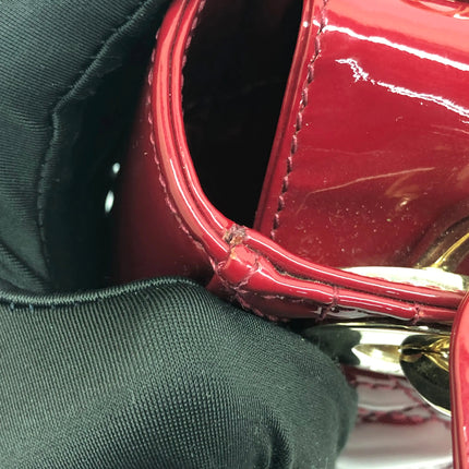 Lady Dior Mini 2019 Red Patent Leather Gold-tone Chain Strap