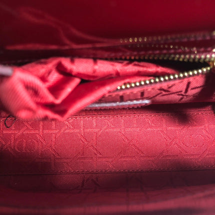 Lady Dior Mini 2019 Red Patent Leather Gold-tone Chain Strap