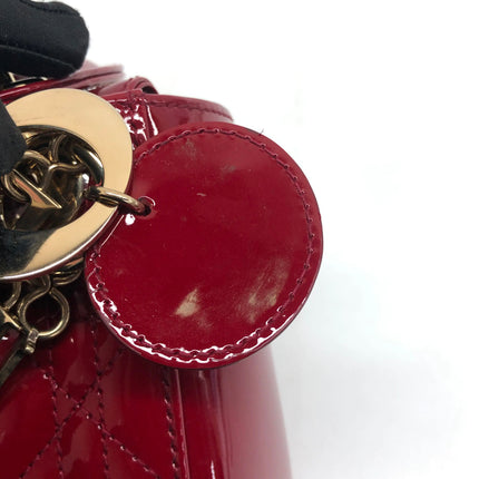 Lady Dior Mini 2019 Red Patent Leather Gold-tone Chain Strap