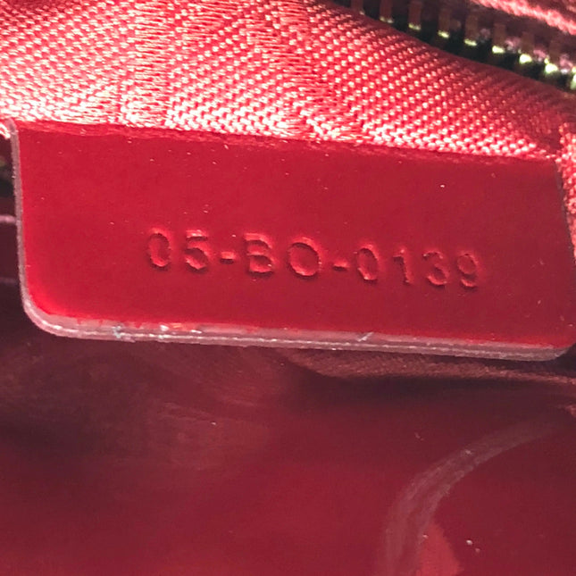 Lady Dior Mini 2019 Red Patent Leather Gold-tone Chain Strap