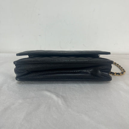 Chanel 2019 Wallet on Chain Classic Flap Black Caviar Leather Gold Hardware