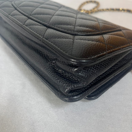 Chanel 2019 Wallet on Chain Classic Flap Black Caviar Leather Gold Hardware