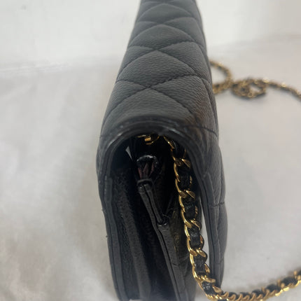 Chanel 2019 Wallet on Chain Classic Flap Black Caviar Leather Gold Hardware