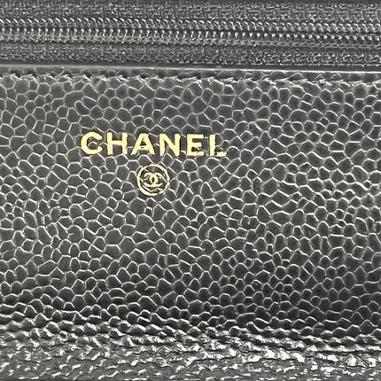 Chanel 2019 Wallet on Chain Classic Flap Black Caviar Leather Gold Hardware
