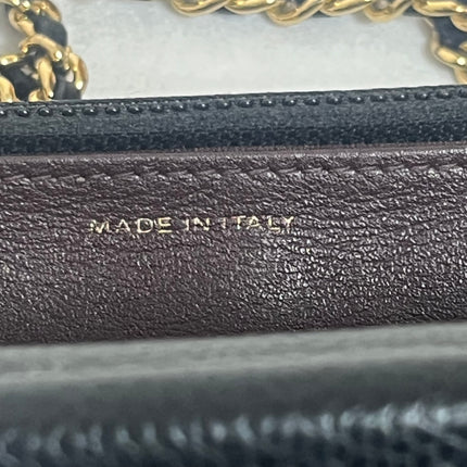 Chanel 2019 Wallet on Chain Classic Flap Black Caviar Leather Gold Hardware