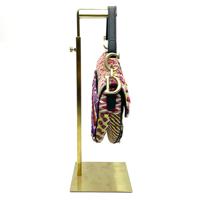 Dior Saddle Mini Multicolor Beaded Tassel Shoulder Bag 2018