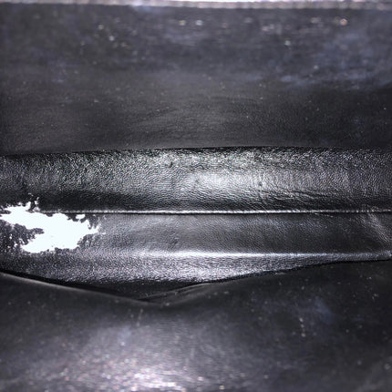 Chanel Vintage Front Pocket Tote Black Quilted Caviar Leather Double Gold Leather Chain