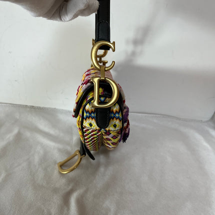 Dior Saddle Mini Multicolor Beaded Tassel Shoulder Bag 2018