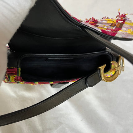 Dior Saddle Mini Multicolor Beaded Tassel Shoulder Bag 2018