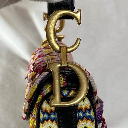Dior Saddle Mini Multicolor Beaded Tassel Shoulder Bag 2018