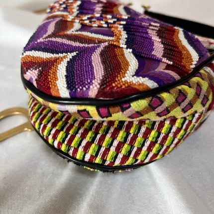 Dior Saddle Mini Multicolor Beaded Tassel Shoulder Bag 2018