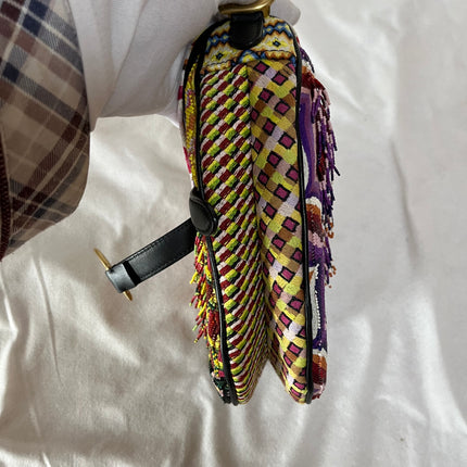 Dior Saddle Mini Multicolor Beaded Tassel Shoulder Bag 2018