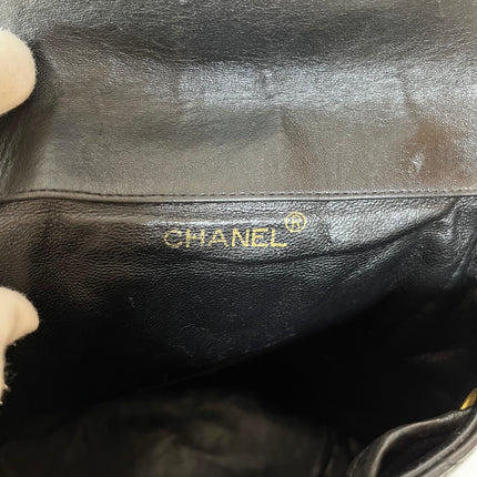 Chanel Vintage 1994-1996 Duma Backpack Black Lambskin Leather Gold Hardware