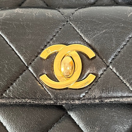 Chanel Vintage 1994-1996 Duma Backpack Black Lambskin Leather Gold Hardware