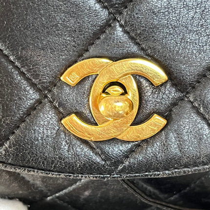 Chanel Vintage 1994-1996 Duma Backpack Black Lambskin Leather Gold Hardware