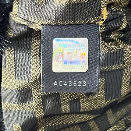 Fendi Black Faux Fur FF Logo Flap Shoulder Bag