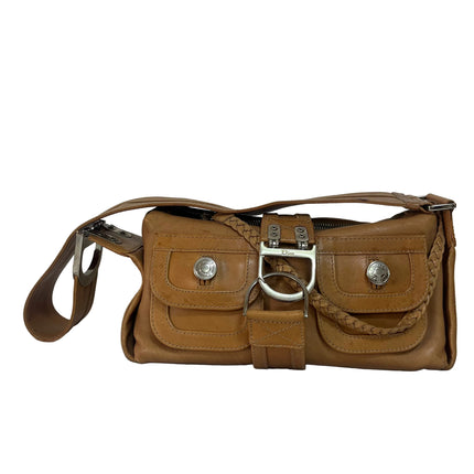 Dior Flight Medium Tan Brown Calfskin Leather Shoulder Bag