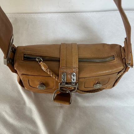 Dior Flight Medium Tan Brown Calfskin Leather Shoulder Bag