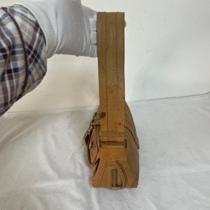 Dior Flight Medium Tan Brown Calfskin Leather Shoulder Bag