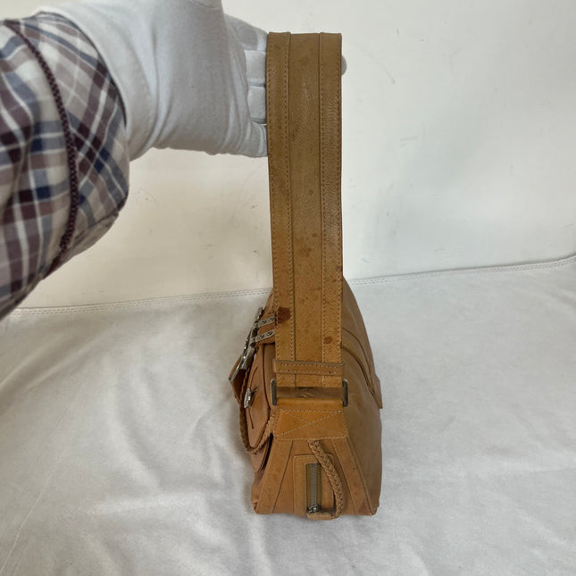 Dior Flight Medium Tan Brown Calfskin Leather Shoulder Bag