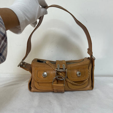 Dior Flight Medium Tan Brown Calfskin Leather Shoulder Bag