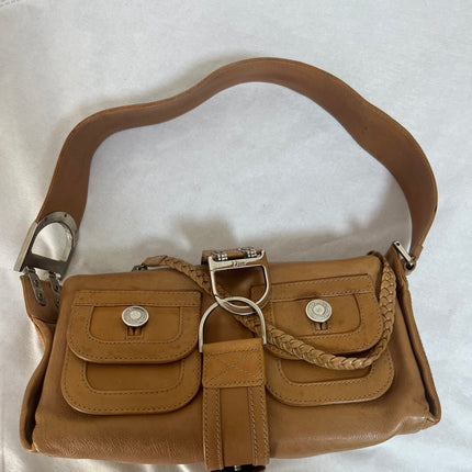 Dior Flight Medium Tan Brown Calfskin Leather Shoulder Bag