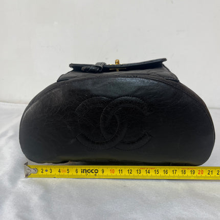 Chanel Vintage 1994-1996 Duma Backpack Black Lambskin Leather Gold Hardware