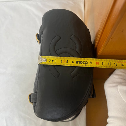 Chanel Vintage 1994-1996 Duma Backpack Black Lambskin Leather Gold Hardware