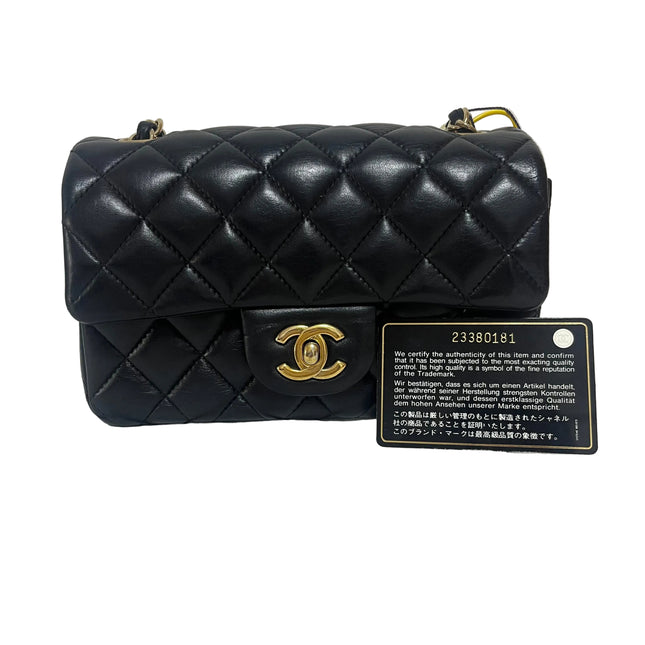 Chanel Classic Flap Mini 2016 Black Lambskin Leather Gold Hardware-Luxbags