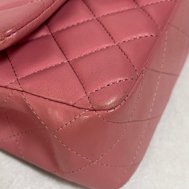 Chanel Classic Flap Mini 2016 Pink Lambskin Leather Silver Hardware