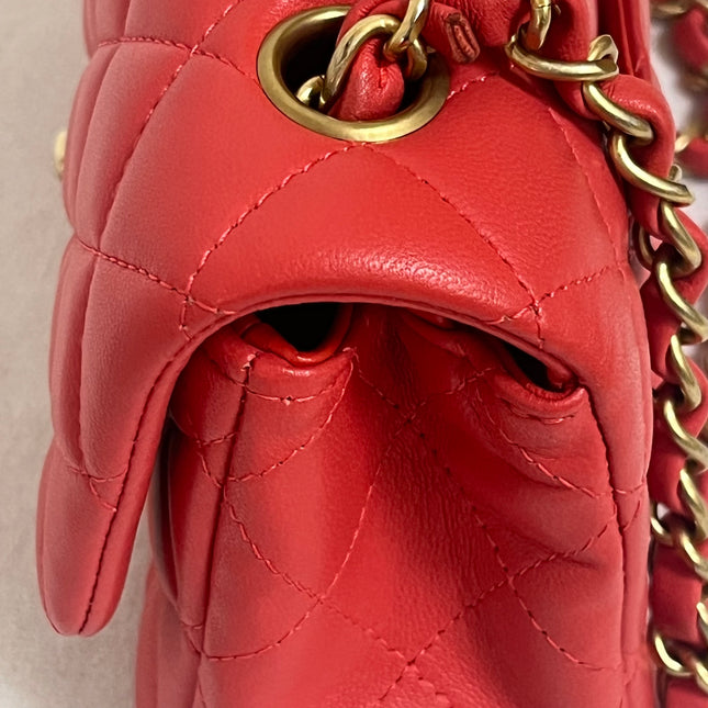 Chanel Classic Flap Mini 2019 Red Lambskin Leather Gold Hardware