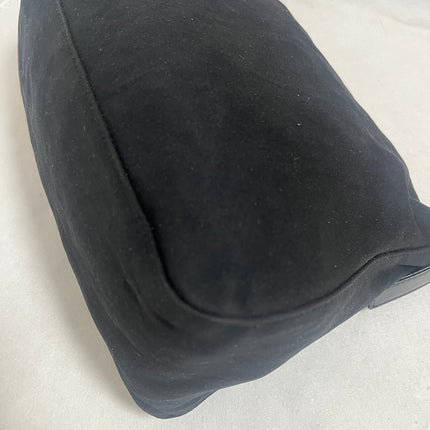 Fendi Mamma Baguette Vintage Black Cloth Silver Hardware Shoulder Bag