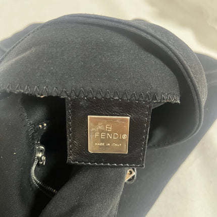 Fendi Mamma Baguette Vintage Black Cloth Silver Hardware Shoulder Bag