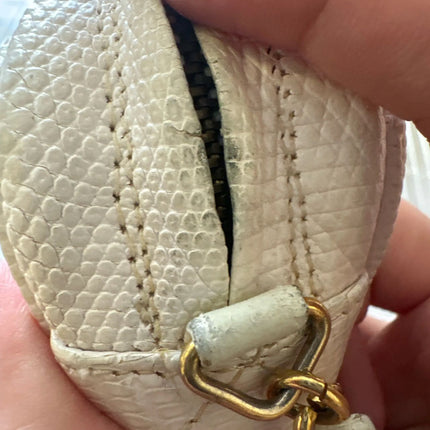 Chanel Vintage Camera Bag White Lizard-skin Leather 1986-1988
