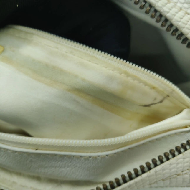 Chanel Vintage Camera Bag White Lizard-skin Leather 1986-1988