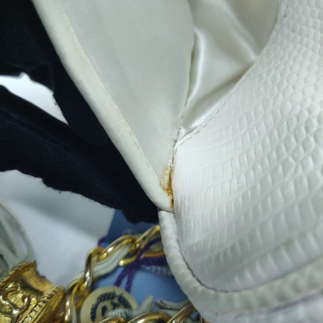 Chanel Vintage Camera Bag White Lizard-skin Leather 1986-1988