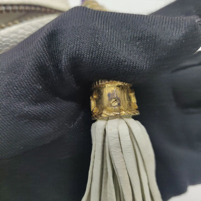 Chanel Vintage Camera Bag White Lizard-skin Leather 1986-1988