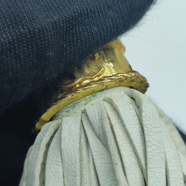 Chanel Vintage Camera Bag White Lizard-skin Leather 1986-1988