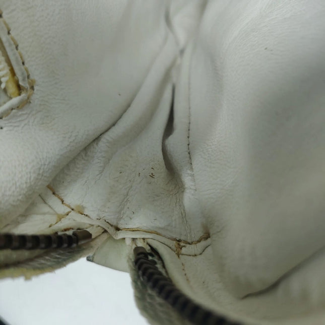 Chanel Vintage Camera Bag White Lizard-skin Leather 1986-1988