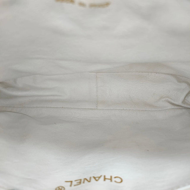 Chanel Vintage Camera Bag White Lizard-skin Leather 1986-1988