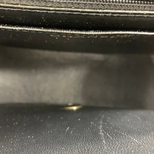 Chanel Vintage Kelly Style Black Leather Shoulder Bag Diamond Stitch Medium