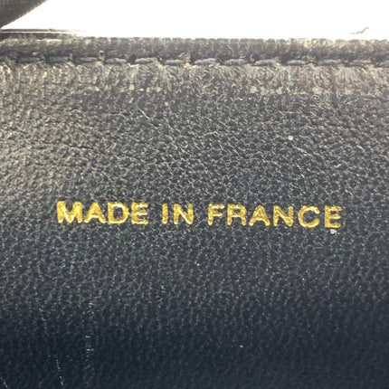 Chanel Vintage Kelly Style Black Leather Shoulder Bag Diamond Stitch Medium