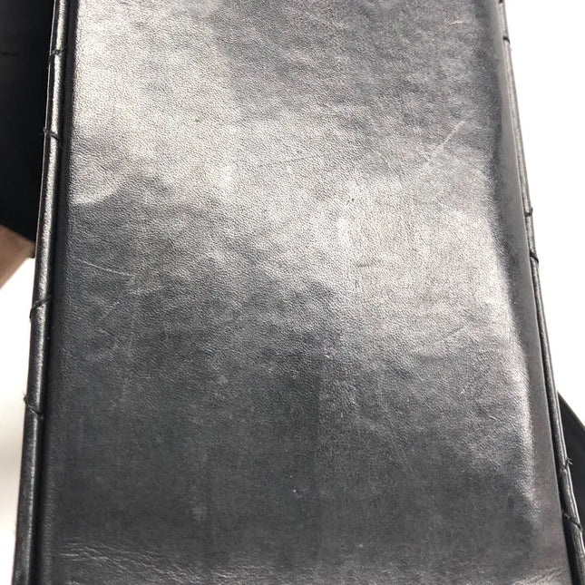 Chanel Vintage Kelly Style Black Leather Shoulder Bag Diamond Stitch Medium