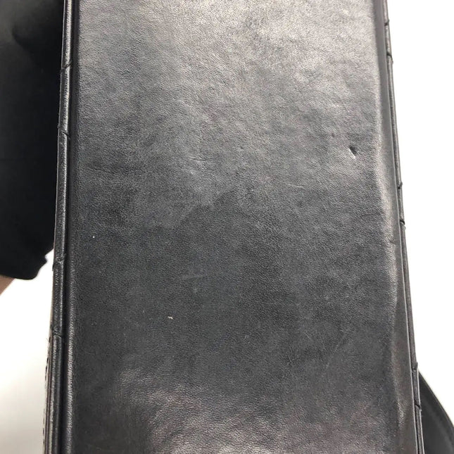 Chanel Vintage Kelly Style Black Leather Shoulder Bag Diamond Stitch Medium