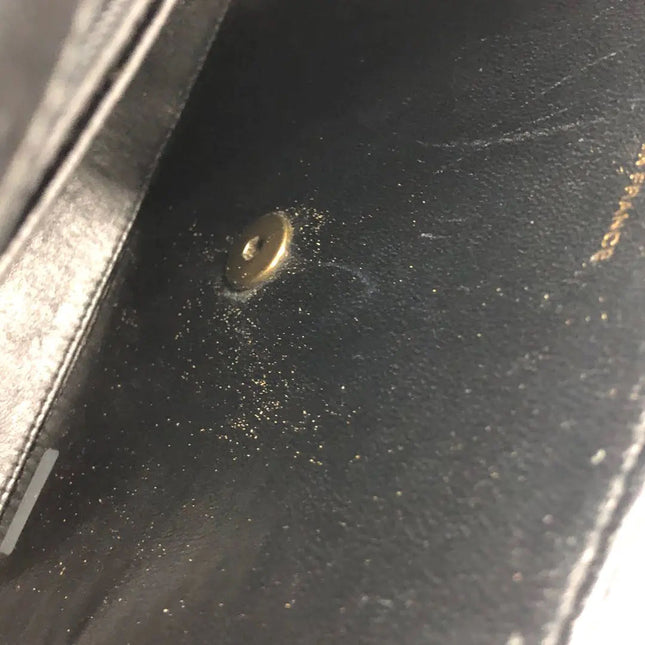 Chanel Vintage Kelly Style Black Leather Shoulder Bag Diamond Stitch Medium