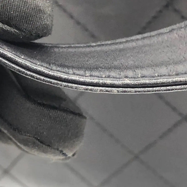 Chanel Vintage Kelly Style Black Leather Shoulder Bag Diamond Stitch Medium