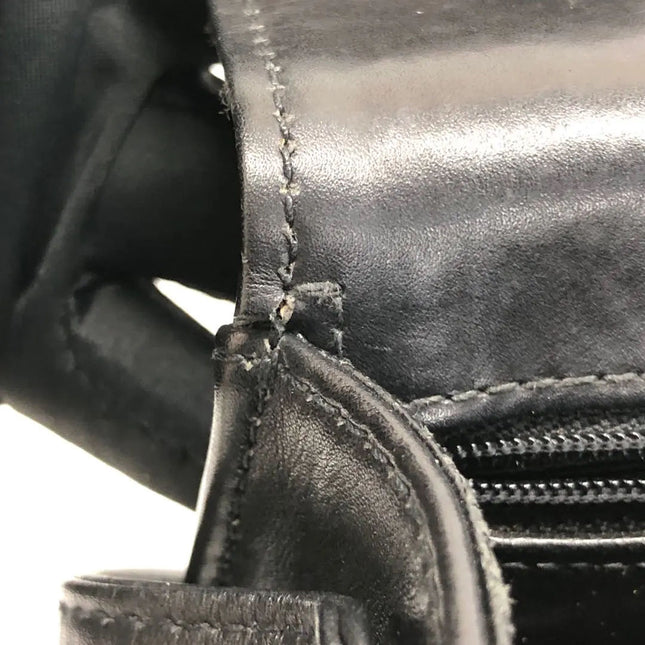 Chanel Vintage Kelly Style Black Leather Shoulder Bag Diamond Stitch Medium